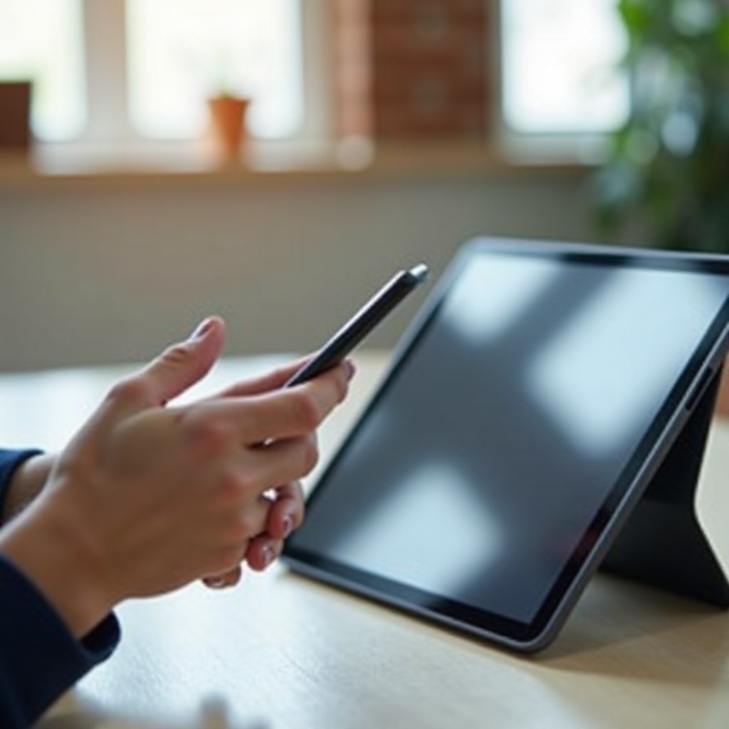 ein Tablet mit einem Telefon steuern