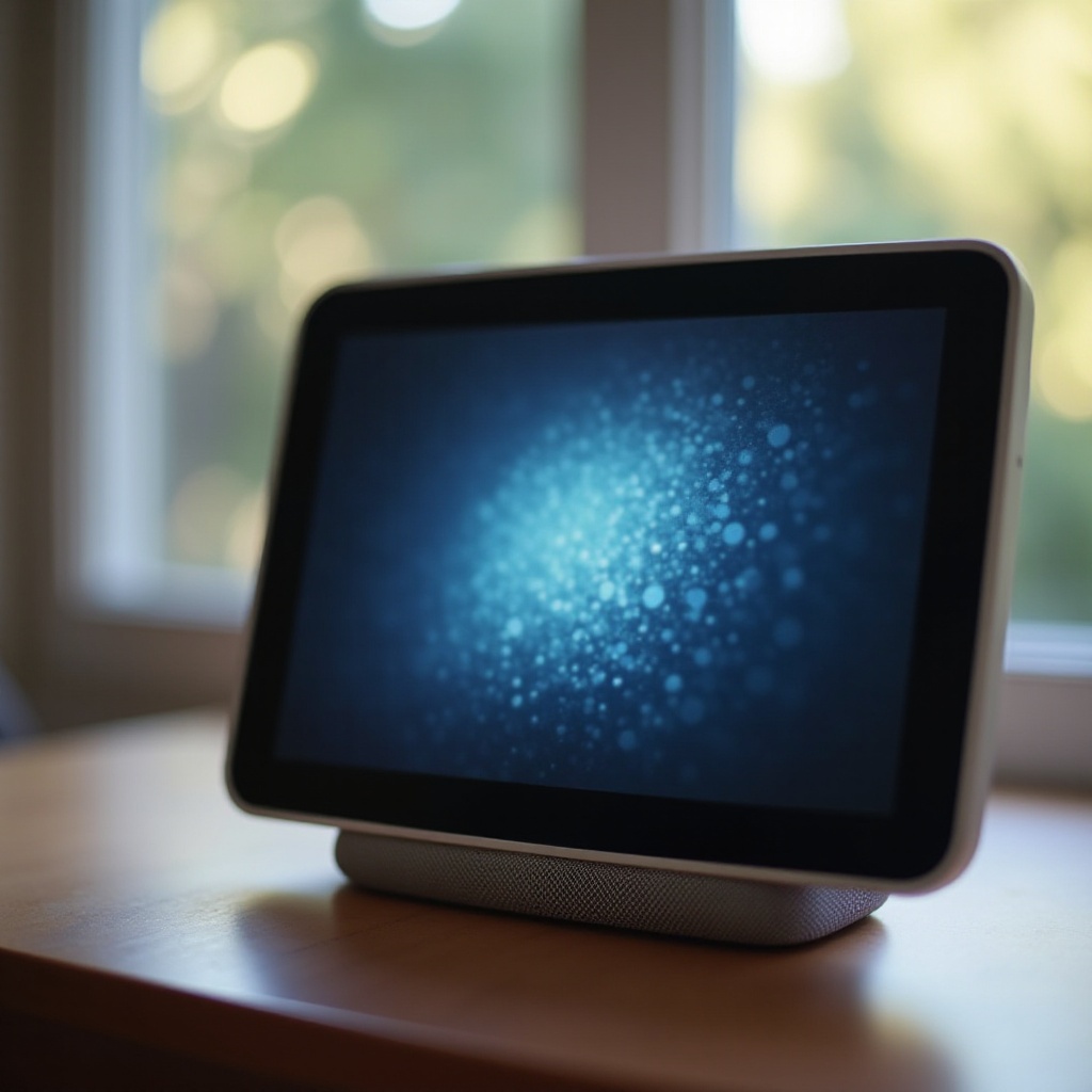 tela do Echo Show piscando