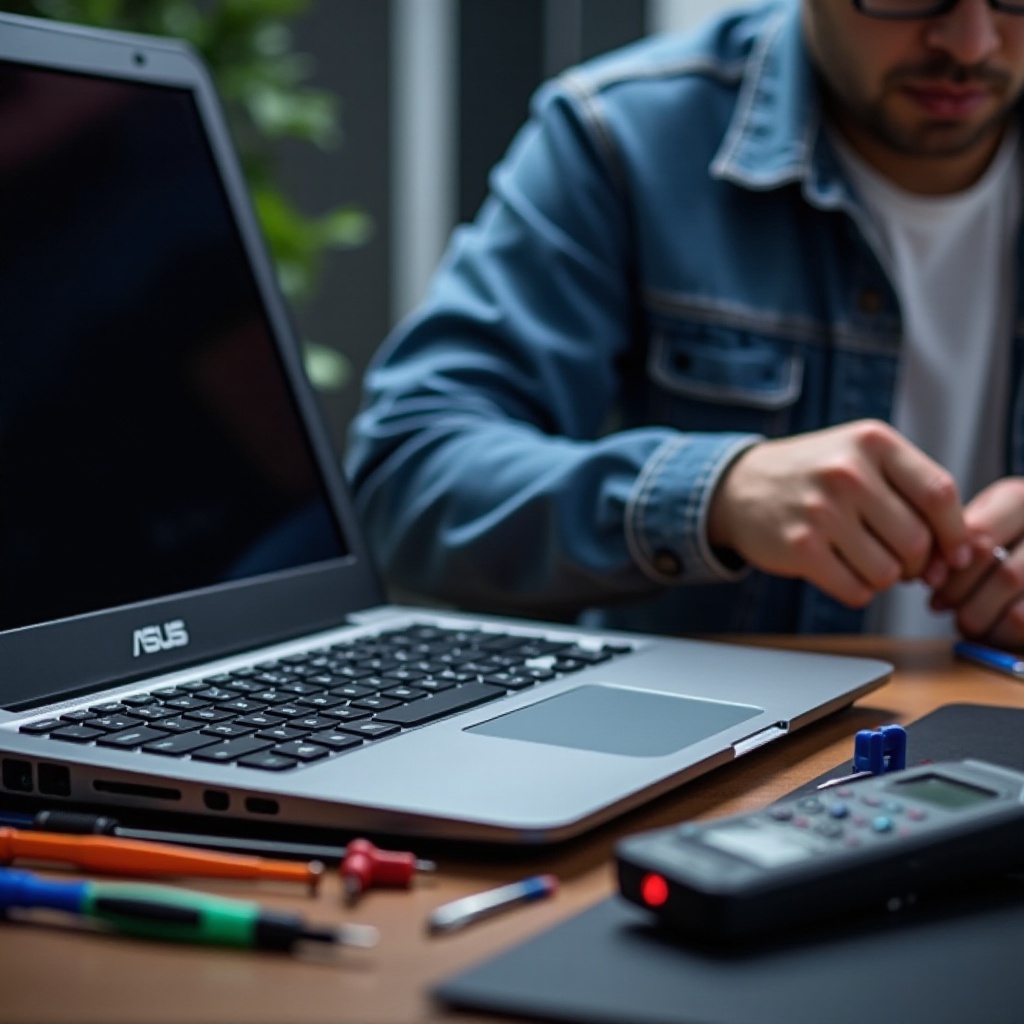 de Asus-laptop gaat niet aan