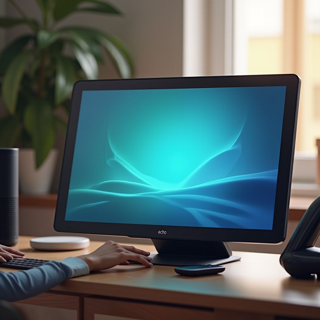 tela do Echo Show piscando